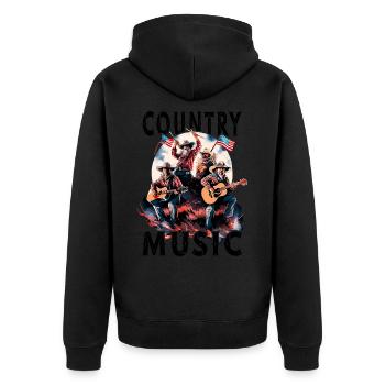 Musique Country Guitare Guitariste Chanteur USA Vintage - Veste à capuche bio Premium Unisexe - noir - Dos - Nico (187cm)