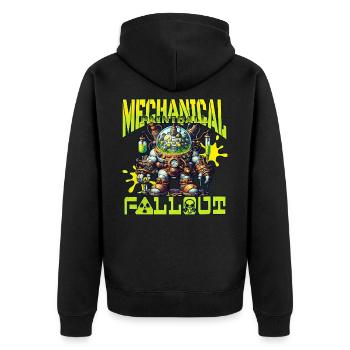 Mechanischer Paintball-Fallout, Schleimroboter - Unisex Premium Bio Zip Hoodie - Schwarz - Hinten - Nico (187cm)