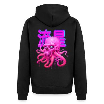 PINK OCTOPUS SCULL! - Unisex Premium Organic Zip Hoodie - black - Back - Nico (187cm)