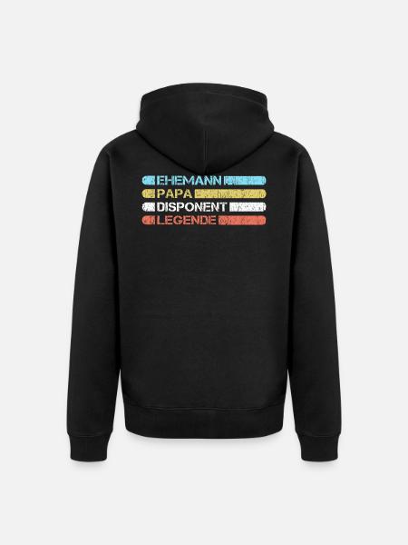 Papa der Disponent - Unisex Premium Bio Zip Hoodie - Schwarz