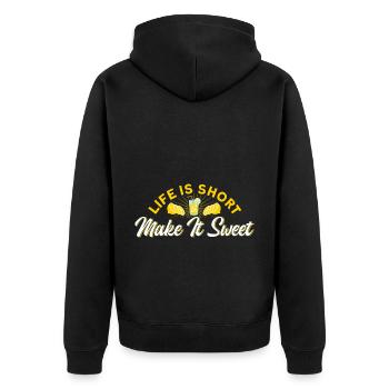 Lemon Juice Lemon Juice Lemonade - Unisex Premium Organic Zip Hoodie - black - Back - Nico (187cm)
