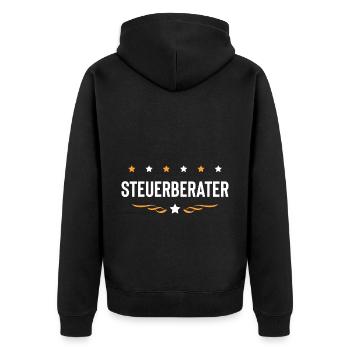 Steuerberater Beruf - Unisex Premium Bio Zip Hoodie - Schwarz - Hinten - Nico (187cm)