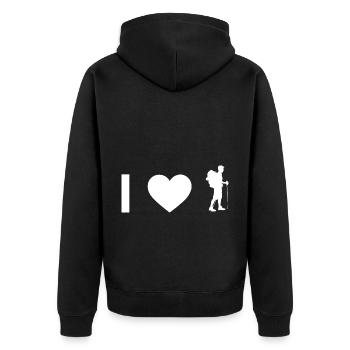 I coeur et randonnée - - Veste à capuche bio Premium Unisexe - noir - Dos - Nico (187cm)