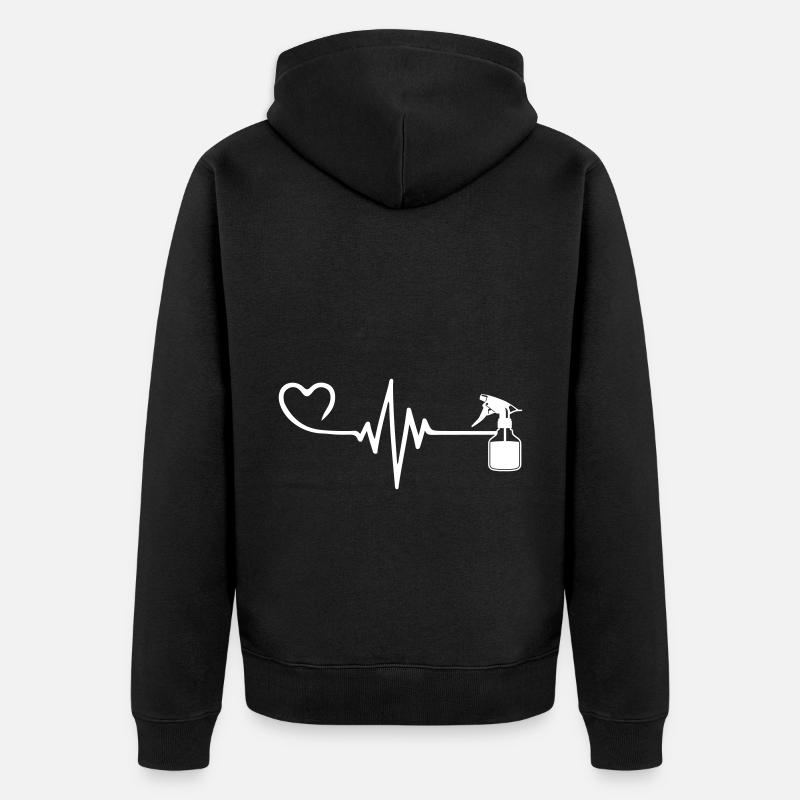 Barbier Pulse Heart Love - Veste à capuche bio Premium Unisexe - noir