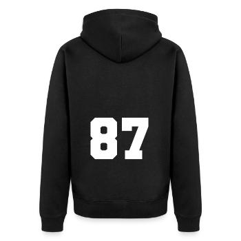 Team 87 - Unisex Premium Organic Zip Hoodie - black - Back - Nico (187cm)