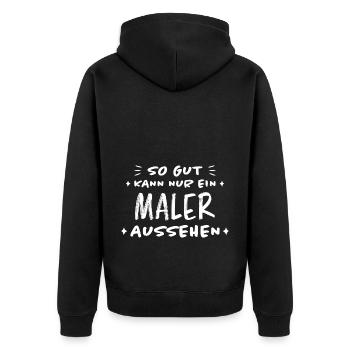Maler Witz Spruch Meister Lackierer Maler Geschenk - Unisex Premium Bio Zip Hoodie - Schwarz - Hinten - Nico (187cm)