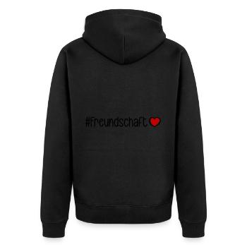 Friendship Heart - Unisex Premium Organic Zip Hoodie - black - Back - Nico (187cm)