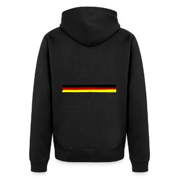 Deutschland Flagge Symbol Linie - Unisex Premium Bio Zip Hoodie - Schwarz - Hinten - Nico (187cm)