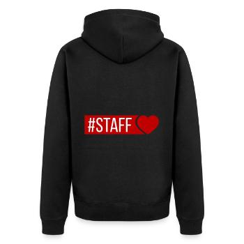 Staff Heart - Unisex Premium Organic Zip Hoodie - black - Back - Nico (187cm)