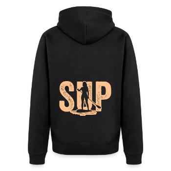 Sup Stand Up Paddling - Unisex Premium Bio Zip Hoodie - Schwarz - Hinten - Nico (187cm)