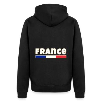 France, French flag - Unisex Premium Organic Zip Hoodie - black - Back - Nico (187cm)