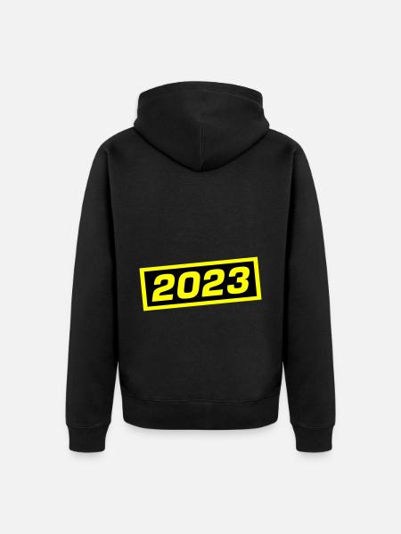 2023 year - Unisex Premium Organic Zip Hoodie - black