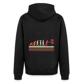 Disc Golf Disc Golfer Evolution Sport - Unisex Premium Organic Zip Hoodie - black - Back - Nico (187cm)