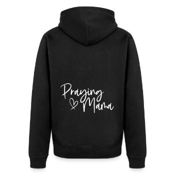 Praying Mama Heartfelt Expression for Devoted Moms - Unisex Premium Organic Zip Hoodie - black - Back - Nico (187cm)