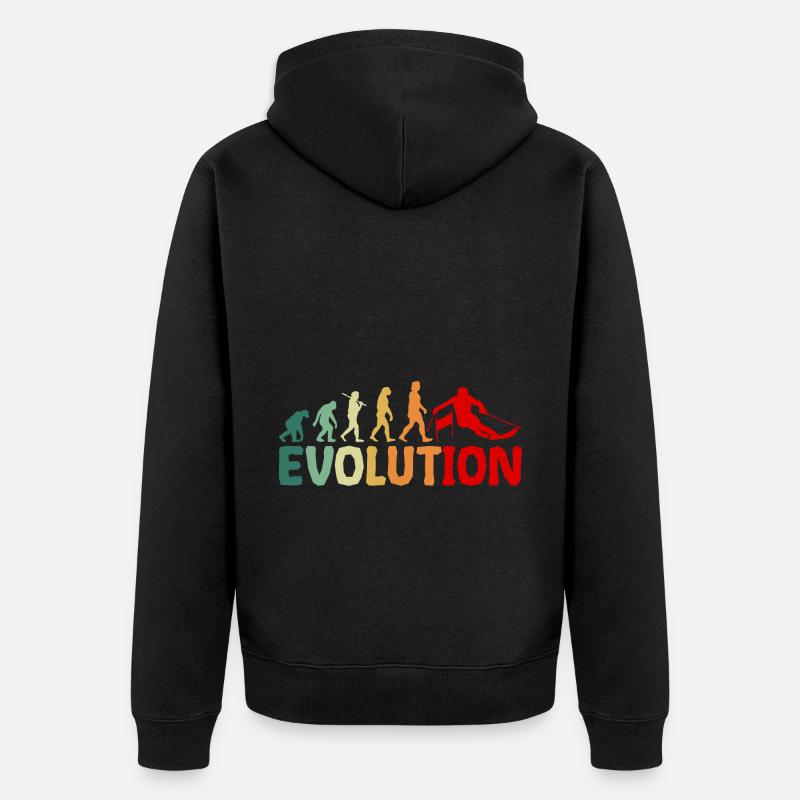 Évolution du ski - Veste à capuche bio Premium Unisexe - noir