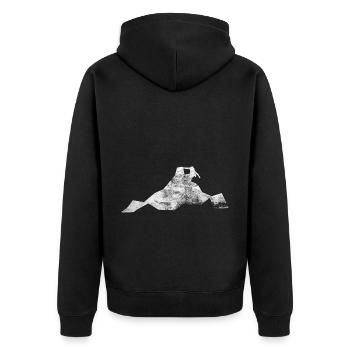 Mountain - Climbing - (4) - Unisex Premium Organic Zip Hoodie - black - Back - Nico (187cm)