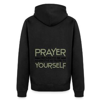 Atheismus - Unisex Premium Bio Zip Hoodie - Schwarz - Hinten - Nico (187cm)