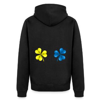 Ukraine Shamrock Ukraine Flag St Patrick'S - Unisex Premium Bio Zip Hoodie - Schwarz - Hinten - Nico (187cm)
