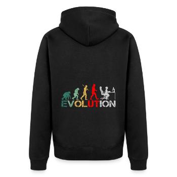 Computer Nerd Programmer Evolution funny - Unisex Premium Organic Zip Hoodie - black - Back - Nico (187cm)