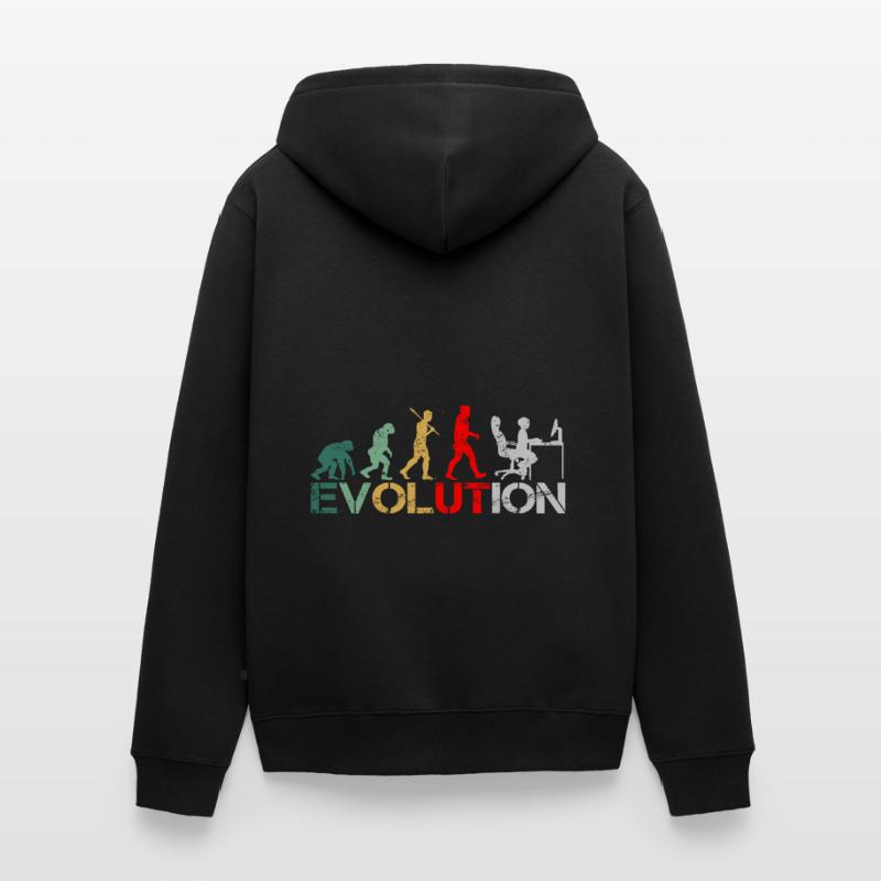 Computer Nerd Programmierer Evolution witzige Unisex Premium Bio Zip Hoodie