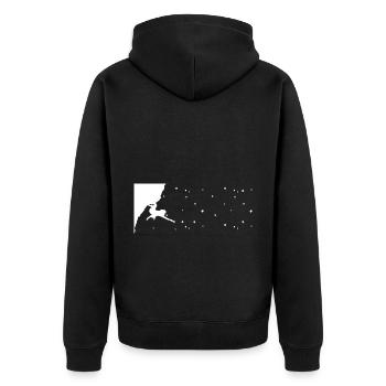 Stars - Climbing - (4) - Unisex Premium Organic Zip Hoodie - black - Back - Nico (187cm)