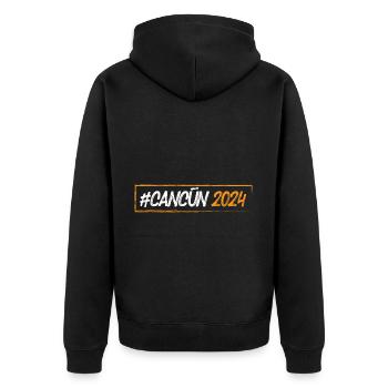 Cancun 2024 - Unisex Premium Bio Zip Hoodie - Schwarz - Hinten - Nico (187cm)