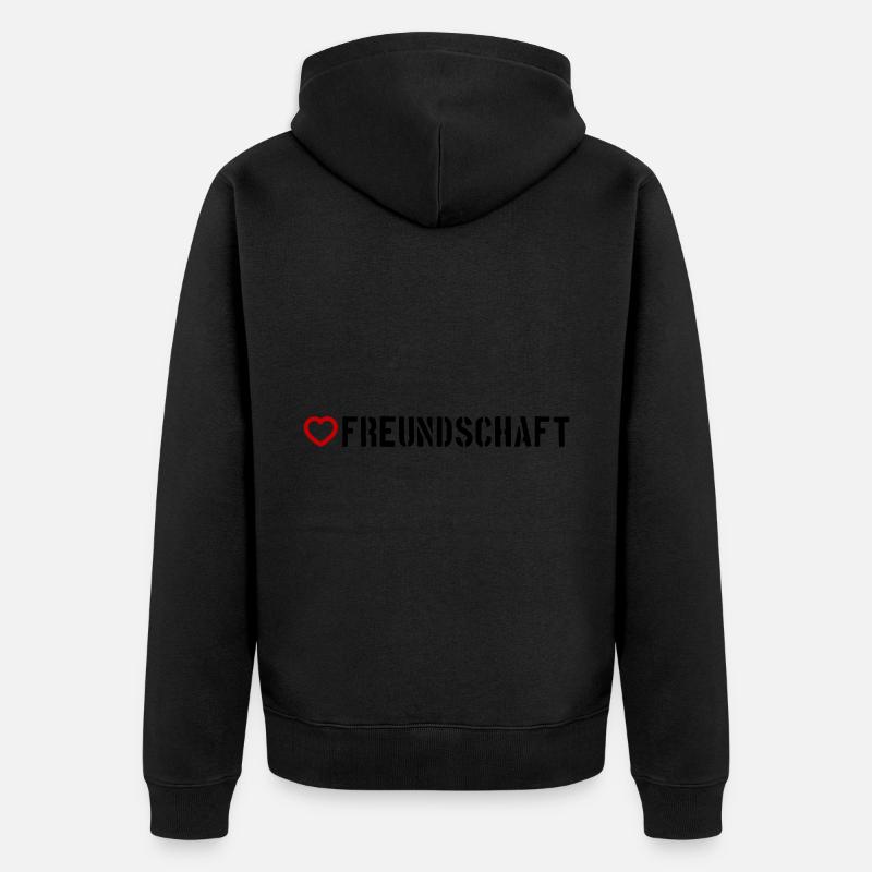 Freundschaft Herz - Unisex Premium Bio Zip Hoodie - Schwarz