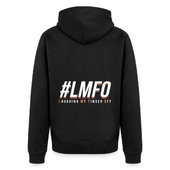 Bein Amputiert Arm Kämpfer Geschenk - Unisex Premium Bio Zip Hoodie - Schwarz - Hinten - Nico (187cm)