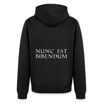Latein Nunc est bidendum Trinkspruch - Unisex Premium Bio Zip Hoodie - Schwarz - Hinten - Nico (187cm)
