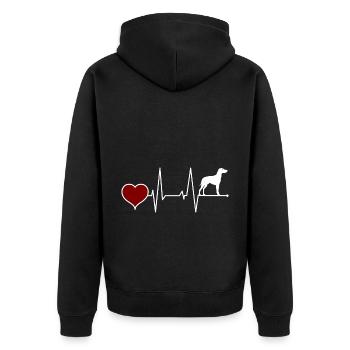 Manchester Terrier toy dog mom heartbeat - Unisex Premium Organic Zip Hoodie - black - Back - Nico (187cm)