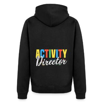 Activity Director Appreciation - Unisex Premium Bio Zip Hoodie - Schwarz - Hinten - Nico (187cm)