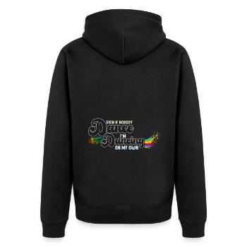 À Dancing on my own avec un design arc-en-ciel - Veste à capuche bio Premium Unisexe - noir - Dos - Nico (187cm)