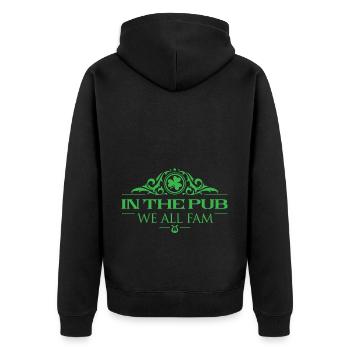 In the Pub We All Fam - Saint Patrick - Lucky Tee - Veste à capuche bio Premium Unisexe - noir - Dos - Nico (187cm)