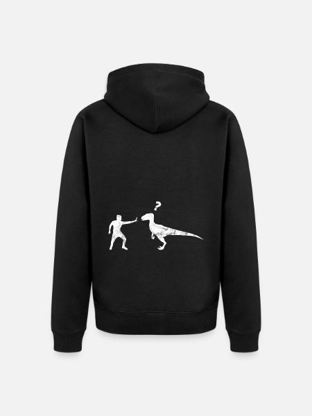 Velociraptor Dinosaurs - Unisex Premium Organic Zip Hoodie - black