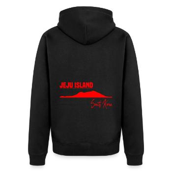 Jeju Island South Korea - Unisex Premium Bio Zip Hoodie - Schwarz - Hinten - Nico (187cm)