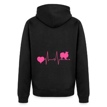 Japon Japonais Japonais Spitz Dog Mama Pink - Veste à capuche bio Premium Unisexe - noir - Dos - Nico (187cm)