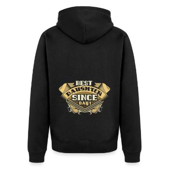 Cadeau fille fille - Veste à capuche bio Premium Unisexe - noir - Dos - Nico (187cm)