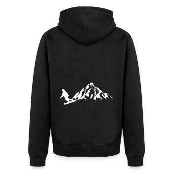 Montagne - Snowboard - (6) - Veste à capuche bio Premium Unisexe - noir - Dos - Nico (187cm)
