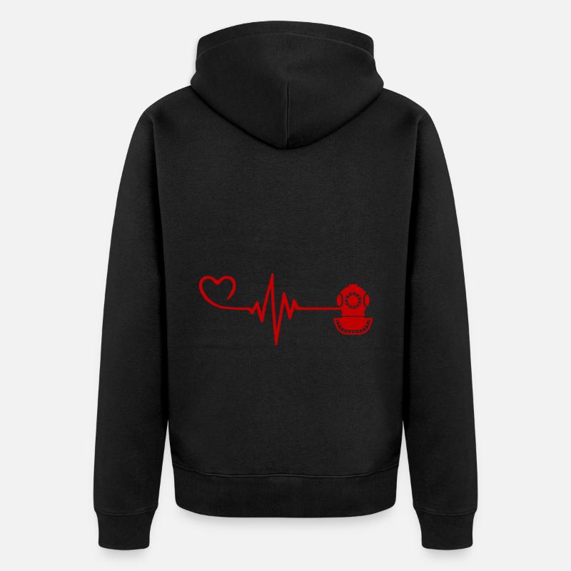 Plongée Apnée rythme cardiaque - Veste à capuche bio Premium Unisexe - noir