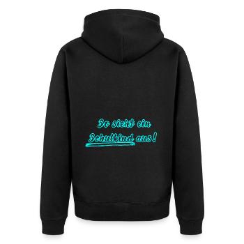 Schoolchild - Unisex Premium Organic Zip Hoodie - black - Back - Nico (187cm)