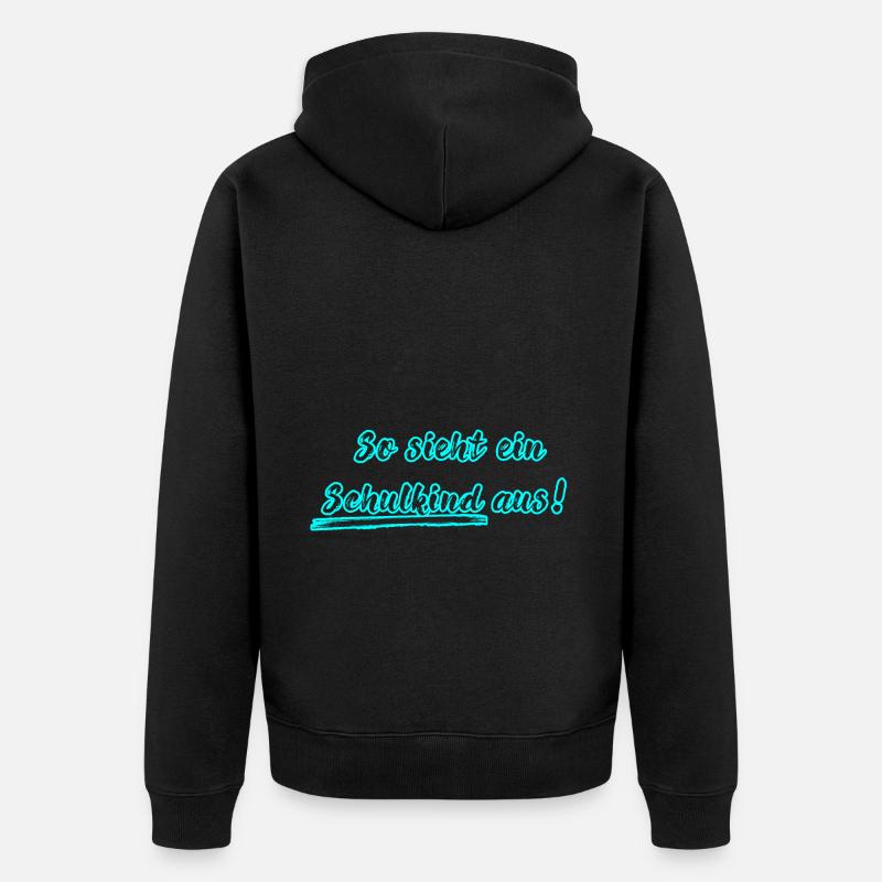 Schulkind - Unisex Premium Bio Zip Hoodie - Schwarz