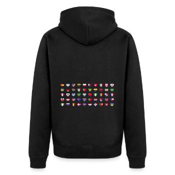 Internationale Weltflaggen - Flaggen Der Länder - Unisex Premium Bio Zip Hoodie - Schwarz - Hinten - Nico (187cm)
