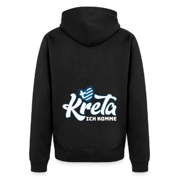 Kreta ich komme Griechenland Urlaub - Unisex Premium Bio Zip Hoodie - Schwarz - Hinten - Nico (187cm)