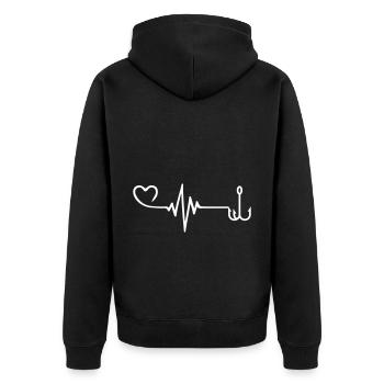 Pouls d’hameçon - Veste à capuche bio Premium Unisexe - noir - Dos - Nico (187cm)