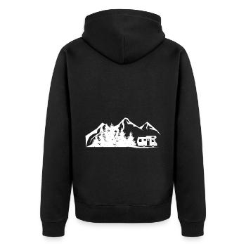 Mountain - Trees - Camping Van - - Unisex Premium Organic Zip Hoodie - black - Back - Nico (187cm)