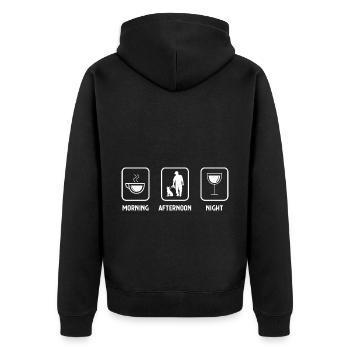 Matin soir et chien 1 - - Veste à capuche bio Premium Unisexe - noir - Dos - Nico (187cm)
