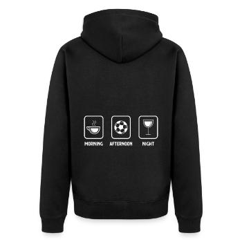 Morning Afternoon Night and Football - - Unisex Premium Organic Zip Hoodie - black - Back - Nico (187cm)