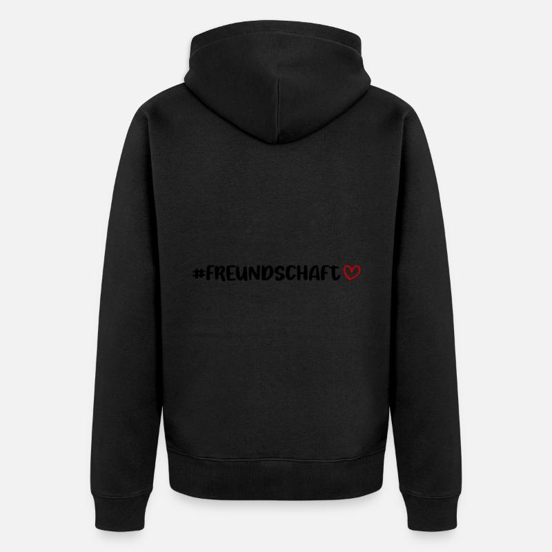 Freundschaft Herz - Unisex Premium Bio Zip Hoodie - Schwarz
