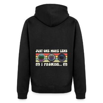 Photography Camera Lens Lens - Unisex Premium Bio Zip Hoodie - Schwarz - Hinten - Nico (187cm)