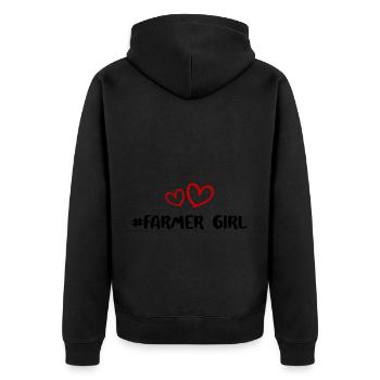 Fermier Fille Fille Coeur Amour - Veste à capuche bio Premium Unisexe - noir - Dos - Nico (187cm)